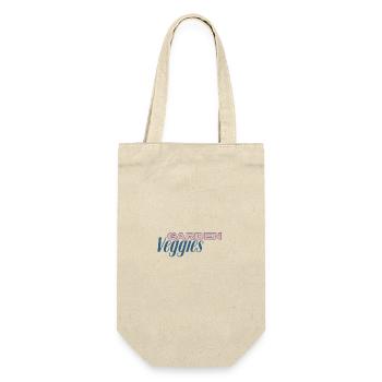 Schriftzug Garden Veggies - Geschenkbeutel für Flaschen - Natur - Vorne