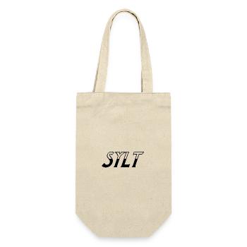 Elegant black lettering design Sylt - Gift Bag for Bottles - nature - Front
