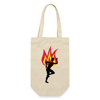 Jogger Feuer Flammen - Geschenkbeutel für Flaschen - Natur - Vorne