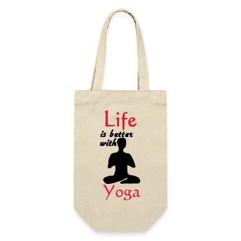 Yoga Life Life Saying Sports Fitness Cadeau - Sac à bouteille - nature - Devant