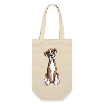 Funny Deutscher Boxer - Geschenkbeutel für Flaschen - Natur - Vorne