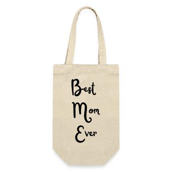 Best Mom Ever - Geschenkbeutel für Flaschen - Natur - Vorne