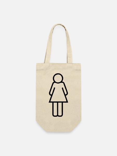 Logo Frau - Geschenkbeutel für Flaschen - Natur