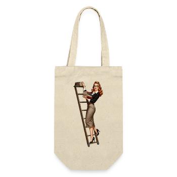 Librarian pinup - Gift Bag for Bottles - nature - Front