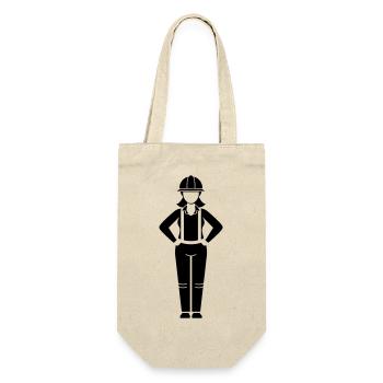 Construction Worker Woman Team Leader - Gift Bag for Bottles - nature - Front