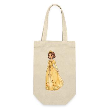 Gelbe Prinzessin Robe mit Blüten - Geschenkbeutel für Flaschen - Natur - Vorne