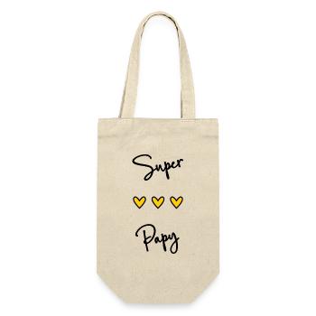 SUPER PAPY. PAPY. FÊTE DES PÈRES. BONNE FÊTE PAPY. - Sac à bouteille - nature - Devant