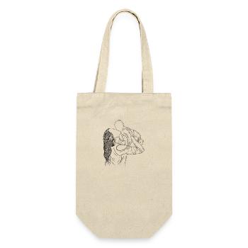 Mutter Kind Liebe - Geschenkbeutel für Flaschen - Natur - Vorne