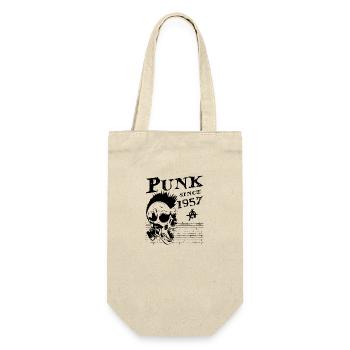 Punk seit 1957, Punks Not Dead, 67 Jahre alt und - Geschenkbeutel für Flaschen - Natur - Vorne