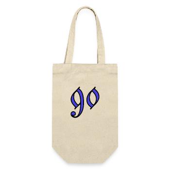 90. 90 JAHRE. 90. JAHRESTAG. 90-JÄHRIGES JUBILÄUM. - Geschenkbeutel für Flaschen - Natur - Vorne