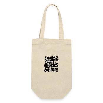 Santa Workout Plan Cookies- Funny Xmas Gift - Gift Bag for Bottles - nature - Front