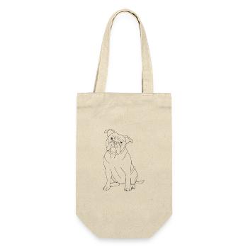 Old English Bulldog - Geschenkbeutel für Flaschen - Natur - Vorne