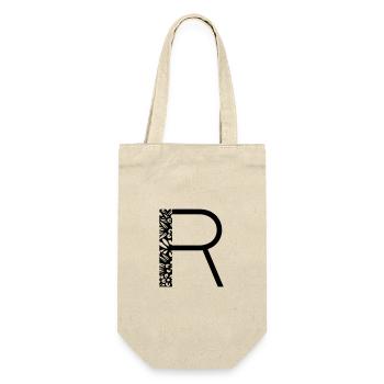 Buchstabe R - Geschenkbeutel für Flaschen - Natur - Vorne