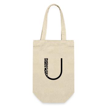 Buchstabe U - Geschenkbeutel für Flaschen - Natur - Vorne