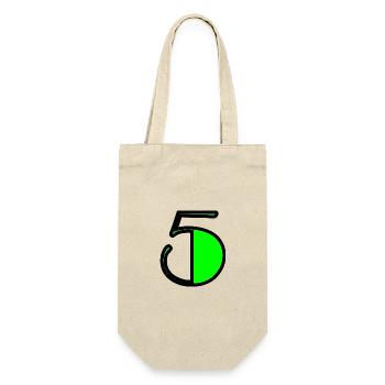 5. 5 JAHRE. 5-JÄHRIGES JUBILÄUM. GEBURTSTAG 5 JAHRE. 5 - Geschenkbeutel für Flaschen - Natur - Vorne