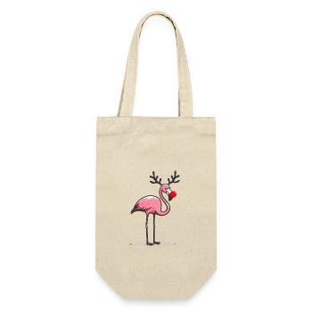 Christmas Flamingo - Gift Bag for Bottles - nature - Front