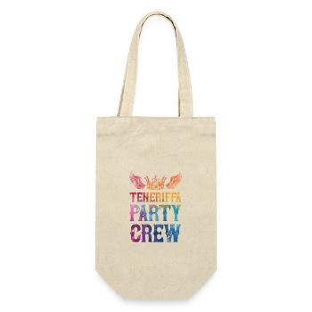 Teneriffa Party Crew Spruch - Geschenkbeutel für Flaschen - Natur - Vorne