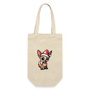 Chihuahua Dog Christmas - Gift Bag for Bottles - nature - Front