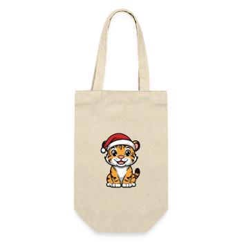 Tiger Weihnachten Niedlich - Geschenkbeutel für Flaschen - Natur - Vorne