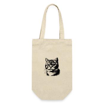 Cute cat portrait in black and white - Gift Bag for Bottles - nature - Front
