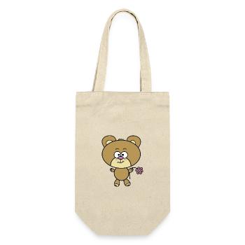 Teddybär - Geschenkbeutel für Flaschen - Natur - Vorne