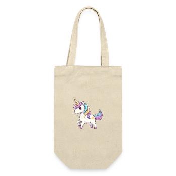 Einhorn-Regenbogen-Traum - Geschenkbeutel für Flaschen - Natur - Vorne