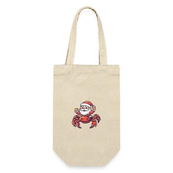 Crab Crab Santa Claus - Gift Bag for Bottles - nature - Front