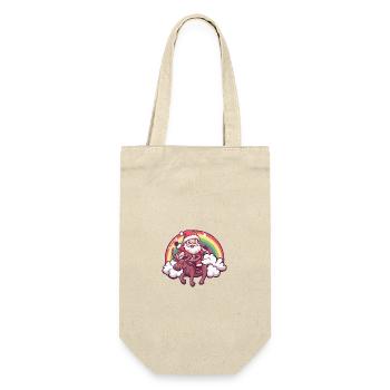 Moose Santa Claus Rainbow - Gift Bag for Bottles - nature - Front