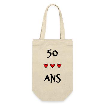 50 ANS. 50e ANNIVERSAIRE. ANNIVERSAIRE 50 ANS. 50 - Sac à bouteille - nature - Devant