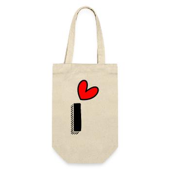1 JAHR. 1. GEBURTSTAG. GEBURTSTAG 1 JAHR. 1. EINS - Geschenkbeutel für Flaschen - Natur - Vorne