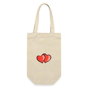 Herzen Liebe Symbol - Geschenkbeutel für Flaschen - Natur - Vorne