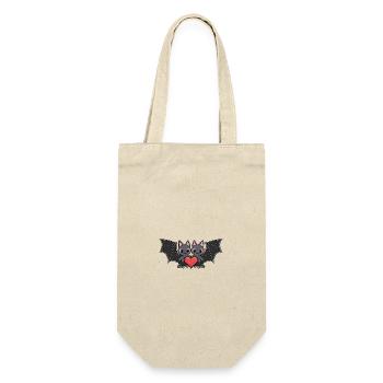 Fledermaus Paar Valentinstag - Geschenkbeutel für Flaschen - Natur - Vorne