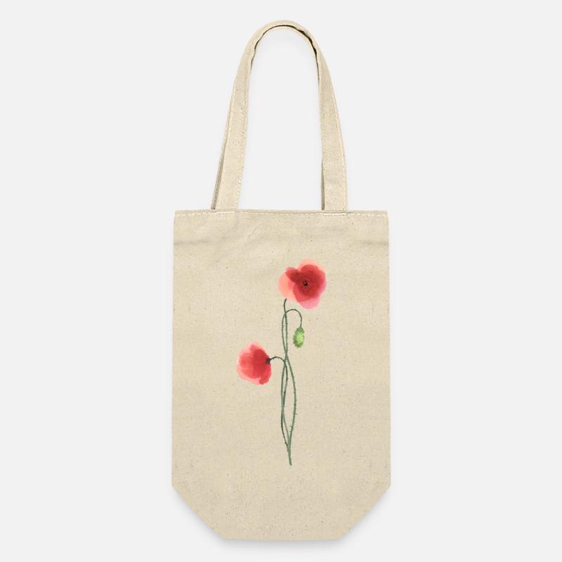 Fleur : coquelicot rouge - Sac à bouteille - nature