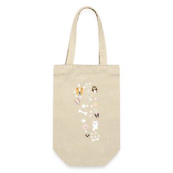 Hundepfote, Hunde,hund, Sterne, illustration - Geschenkbeutel für Flaschen - Natur - Vorne