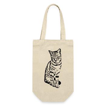 Katze Kätzchen Tigerkatze Katzenshirt Geschenk - Geschenkbeutel für Flaschen - Natur - Vorne