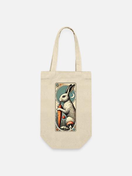 Vintage Osterhase Hase Naturliebhaber - Geschenkbeutel für Flaschen - Natur