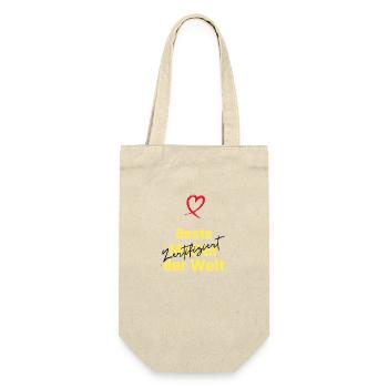 Beste Mutter der Welt. Zertifiziert-Muttertag - Geschenkbeutel für Flaschen - Natur - Vorne