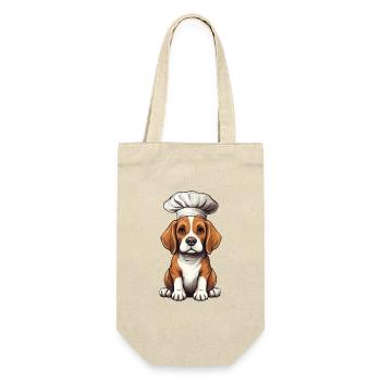 Cooking Beagle with Chef's Hat, Funny Design for - Gift Bag for Bottles - nature - Front