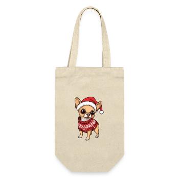 Bande dessinée de Noël chien chihuahua - Sac à bouteille - nature - Devant