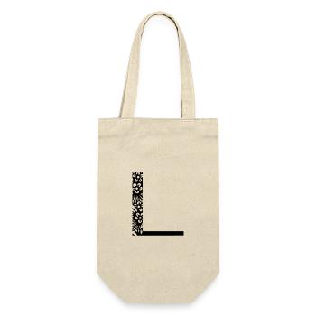 Buchstabe L - Geschenkbeutel für Flaschen - Natur - Vorne