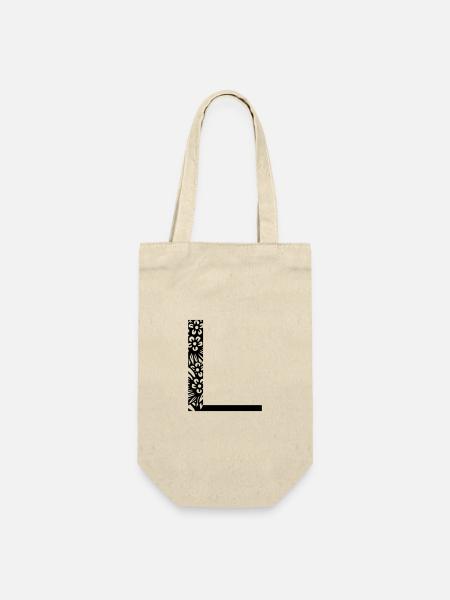Buchstabe L - Geschenkbeutel für Flaschen - Natur