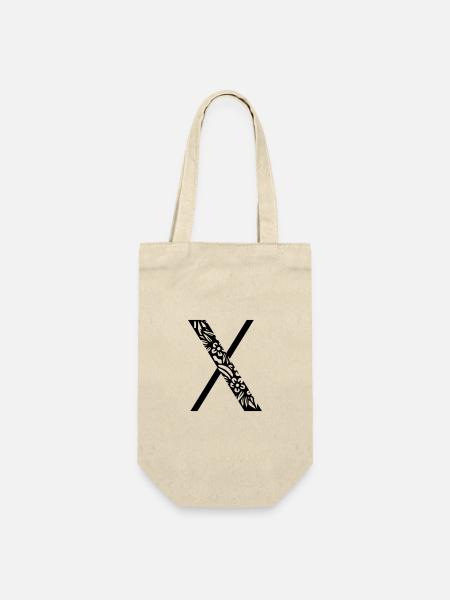 Buchstabe X - Geschenkbeutel für Flaschen - Natur