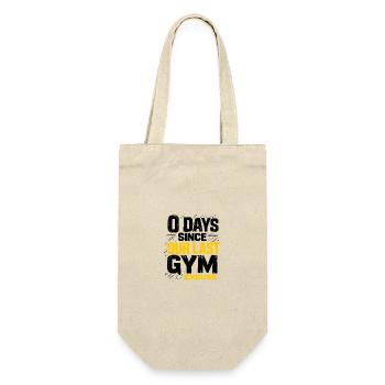 Powerlifting Bodybuilder 0 Days Since Our Last Gym - Geschenkbeutel für Flaschen - Natur - Vorne