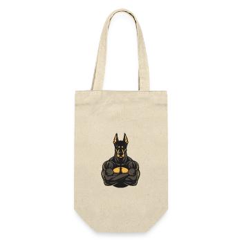 Doberman Dog Muscles Bodybuilding - Gift Bag for Bottles - nature - Front