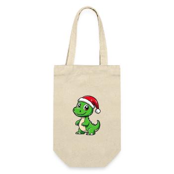 Dinosaur brontosaurus Christmas Christmas - Gift Bag for Bottles - nature - Front