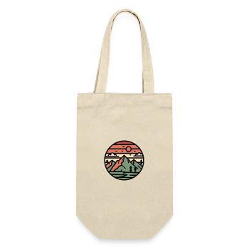 Circular landscape mountains in sunset - Gift Bag for Bottles - nature - Front