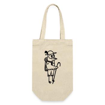 Wanderfalke Cartoon Wortspiel - Geschenkbeutel für Flaschen - Natur - Vorne