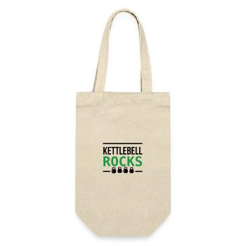 Kettlebell ROCKS 2.0 - Geschenkbeutel für Flaschen - Natur - Vorne