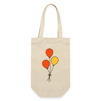 Luftballons dreifarbig - Geschenkbeutel für Flaschen - Natur - Vorne