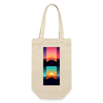 Gebirgslandschaft Geometrische Kunst - Geschenkbeutel für Flaschen - Natur - Vorne